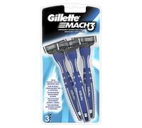 Gillette Mach3 - Cortadora de barba para hombre, afeitadora de mano libre, 3 cuchillas de afeitar de 3 cuchillas, fácil aclarado, excelente deslizamiento con gel lubricante, hasta 15 afeitados con 1