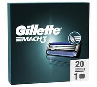 Gillette Mach3 Cuchillas de Afeitar Hombre + Funda de Viaje, Pack de 20