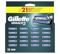 Gillette Mach3 - Cuchillas de afeitar para hombre, paquete de 20 recambios de cuchillas de afeitar, Lubrastrip mejorado para un deslizamiento mejorado