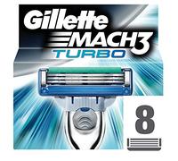 Gillette Mach3 Turbo - Cuchillas de recambio para maquinilla de afeitar, 8 unidades