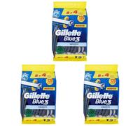 Gillette Maquinilla de afeitar para hombre desechable, maquinilla de afeitar de 3 cuchillas con cabezal oscilante de 40° y tira lubricante Lubrastrip con tecnología Comfortgel (Paquete de 3)