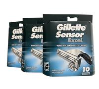 Gillette - Maquinillas de afeitado Sensor Excel, 30 unidades (3 paquetes de 10 unidades)