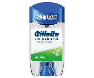 Gillette Perfume de aloe antitranspirante, gel hidratante para hombres, 70 ml, 72 horas de protección contra el sudor, antimanchas blancas, dermatológicamente probado