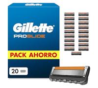 Gillette Proglide Cuchillas de Afeitar Hombre, Pack de 20 | Recambios para Maquinillas de Afeitar Gillette Proglide y Fusion5, con 5 Hojas, Doble Lubricación Y Recortadora de Precisión