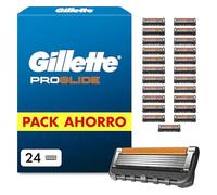 Gillette Proglide Pack de 24 Recambios Para Maquinillas De Afeitar Para Hombre, Cuchillas De Afeitar Con Doble Lubricación y Recortadora De Precisión
