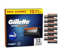 Gillette Proglide Cuchillas De Afeitar, Pack de 13 Recambios para Maquinilla de Afeitar Hombre + Pegatina Gillette