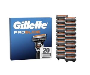 Gillette Proglide Recambios para Maquinillas de Afeitar para Hombre, Pack de 20 Cuchillas de Afeitar con Doble Lubricación Y Recortadora de Precisión