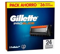 Gillette Proglide Recambios para Maquinillas de Afeitar para Hombre, Pack de 24 Cuchillas de Afeitar con Doble Lubricación Y Recortadora de Precisión