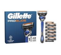 Gillette Proglide UEFA Champions League Special Edition Maquinilla De Afeitar Para Hombre, 1 Mango + 12 Recambios, Con Doble Lubricación Antes Y Después De Las Hojas, Nueva Banda Lubricante