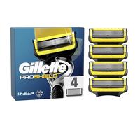 Gillette ProShield Cuchillas de Afeitar Hombre, Pack de 4 | Recambios para Maquinillas de Afeitar, con 5 Hojas Y Recortadora de Precisión, Doble Lubricación