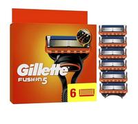 Gillette Recargas de afeitadora Fusion5 para hombres, pack de 6, autépticos, cartuchos con banda lubricante y 5 cuchillas para un afeitado manual eficiente, compatibles con las mangas de la serie