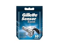 Gillette Sensor Excel Recambio De Máquinilla De Afeitar 10 Recambios, cuchillas de afeitar