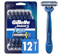 Gillette Sensor3 Comfort - Maquinillas de afeitar desechables para hombre, 12 maquinillas de afeitar