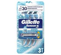 Gillette Sensor3 Cool Maquinilla Desechable para Hombre - 3 Unidades