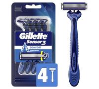 Gillette Sensor3 - Maquinilla de afeitar desechable para afeitado suave, 4 unidades