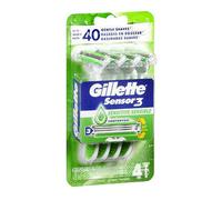 Gillette Sensor3 Navajas Desechables Sensibles 4 Cuchillas Verde, 4 Unidades