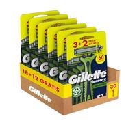 Gillette Sensor3 Sensitive Maquinillas De Afeitar Desechables Para Hombre Con Banda Lubricante Con Un Toque De Aloe Vera, 5 unidades