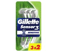 Gillette Sensor3 Sensitive - Paquete de 5 maquinillas de afeitar para hombre, el paquete puede variar