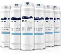 Gillette Skin Ultra Sensitive Gel de Afeitar Hombre para Pieles Sensibles, Pack 6x200 ml - Protege, Alivia Y Refresca El Rostro Durante El Afeitado, con Aroma de Manteca de Karité