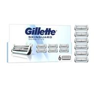 Gillette Skinguard Sensitive - 6 cuchillas de repuesto para maquinilla de | Tira Lubricante Lubrastrip Mejorada, para Hombres con Irritaciones de la Piel, 6 Cuchillas de Afeitar
