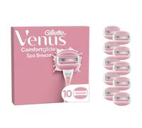 Gillette Venus 10 hojas de afeitar Comfortglide Spa Breeze para mujer, 3 cuchillas integradas para un afeitado suave y suave y duradero