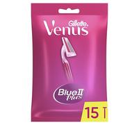 Gillette Venus Blue II Plus Maquinillas de Afeitar Desechables, Pack de 15