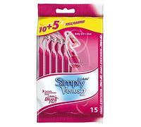 Gillette Venus Blue II Plus Maquinillas De Depilación Desechables Para Mujer, Pack De 10+5 Unidades, Maquinillas De Afeitar Mujer De 2 Hojas Con Mango UltraGrip y Banda Lubricante