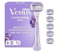 Gillette Venus Comfortglide Breeze, Maquinilla De Mujer, 1 Mango + 6 Recambios, 3 Hojas, Para Una Depilación Suave, Apurada Y Duradera