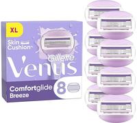 Gillette Venus ComfortGlide Breeze Cuchillas de Afeitar Mujer, Pack de 8 Recambios de Cuchillas de Afeitar, Lubrastrip con un Toque de Aceites Botánicos, 2 Barras de Gel Flexibles para un Afeitado Cóm