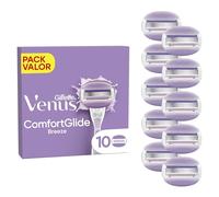 Gillette Venus Comfortglide, Breeze, Recambio Para Maquinilla De Mujer, Pack De 10 Recambios, 3 Hojas Para Una Depilación Suave, Apurada Y Duradera