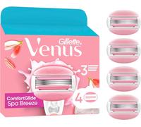 Gillette Venus - Juego de 4 recambios de maquinilla de afeitar para mujer ComfortGlide Spa Breeze, autépticas, barras perfumadas, sin necesidad de gel de afeitar, cartuchos de 3 cuchillas diseñados