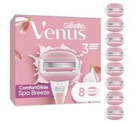 Gillette Venus Comfortglide Spa Breeze - Recambios de cuchillas de afeitar para mujer, paquete de 8, 3 cuchillas integradas para un afeitado suave y apurado que dura