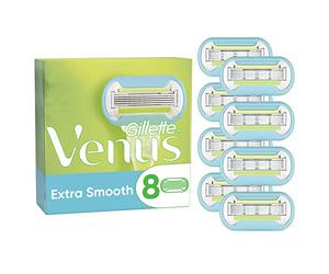 Gillette Venus Cuchillas de afeitar extra suaves para mujer, paquete de 8 recambios de cuchillas de afeitar, Lubrastrip con un toque de aceites de aguacate