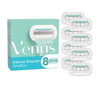 Gillette Venus Deluxe Smooth Sensitive - Cuchillas de afeitar para mujer, 8 cuchillas de repuesto para maquinilla de afeitar con cuchilla de 5 capas, 8 unidades (1 unidad)