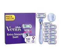 Gillette Venus Deluxe Smooth Swirl Máquinilla De Afeitar Mujer, 1 Mango Con 9 Cuchillas de Recambio Con 5 Hojas Para Una Depilación Suave, Apurada Y Duradera