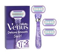 Gillette Venus Deluxe Smooth Swirl - Maquinilla de afeitar para mujer + 3 cuchillas de afeitar con hoja de 5 capas, regalo para mujer