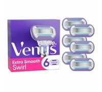 Gillette Venus Extra Smooth Swirl para mujer, 6 recambios de cuchillas, mango giratorio reutilizable y soporte de ducha