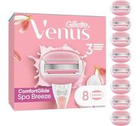 Gillette Venus - Juego de 8 recambios de afeitadora para mujeres ComfortGlide Spa Breeze, autépticas, barras perfumadas, sin necesidad de gel de afeitar, cartuchos de 3 cuchillas diseñados para cuerpo