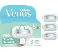 Gillette Venus - Lote de 3 recambios de afeitadora para mujeres (suave, sensible) para pieles sensibles, autépticas, cartuchos de 3 hojas y con un toque de aloe vera contra la irritación debido al