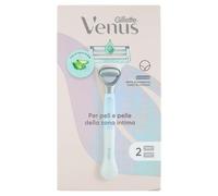 Gillette Venus, Maquinilla de afeitar para cabello y piel en el área íntima + 2 paquetes de cuchillas de repuesto, Maquinilla de afeitar para el área íntima para mujer, Cuchillas para mujer Gillette