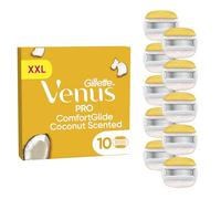 Venus Gillette Pro ComfortGlide Recambios Para Maquinilla De Depilación Con Aroma A Coco Con Crema Hidratante Olay, Pack De 10 Cuchillas De Recambio Con 5 Hojas