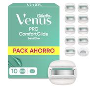 Gillette Venus Pro Comfortglide Sensitive Cuchillas de Afeitar, Pack de 10 | Recambios para Maquinillas de Afeitar Mujer, con Funda de Viaje, 5 Hojas Y Banda Lubricante, Depilación para Pieles Sensibles
