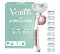 Gillette Venus Deluxe Smooth Sensitive - Maquinilla de afeitar para mujer, 9 cuchillas, 5 cuchillas revestidas con diamantes