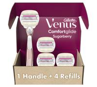 Gillette Venus Razors for Women Comfortglide Razor para mujer Azulle Sugarberry Venus Razor para mujeres Mango de metal de oro rosa + 4 cuchillas Hoj