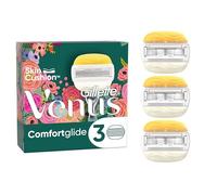 Gillette Venus + Rifle Paper Co. ComfortGlide - Juego de 3 recambios de cuchillas para afeitarse manualmente, 5 hojas afiladas con cinta hidratante, afeitado de cerca para una piel suave