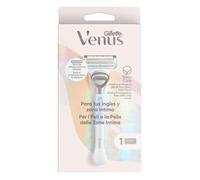 Gillette Venus Maquinilla de Afeitar para Mujer para Ingles Y Zona Íntima, 1 Mango + 1 Recambio, Ayuda a Proteger La Piel de La Irritación tras La Depilación