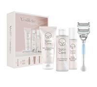 Gillette Venus + Satin Care Set De De Depilación Para Mujer Para Ingles Y Zona Íntima, Maquinilla + 2 Recambios + Gel + Exfoliante + Sérum