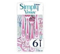 Gillette Venus-Simply 3 cuchillas de afeitar desechables con banda lubricante, 3 hojas, 6 unidades