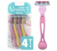 Gillette Venus Simply 3 Dragonfruit - Maquinilla de afeitar desechable para mujer, 4 unidades
