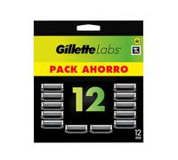 GilletteLabs 12 Recambios Para Maquinillas De Afeitar, Cuchillas De Afeitar Hombre Con 5 Hojas y Banda Lubricante, Compatible Con Todas Las Maquinillas GilletteLabs